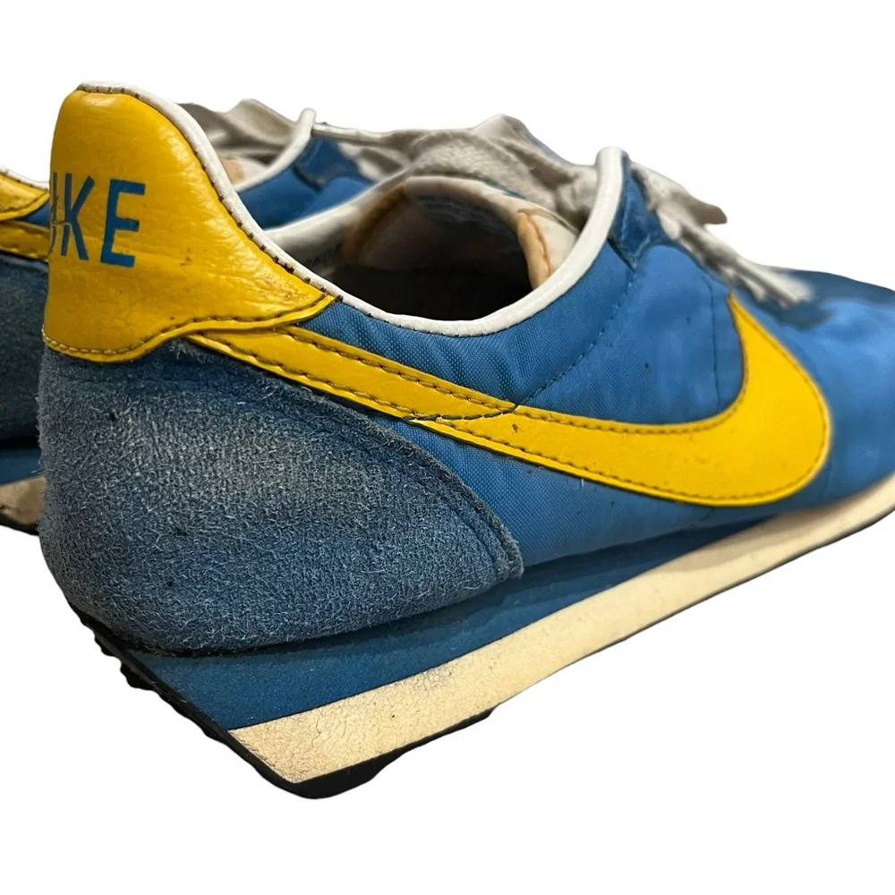 RARE! MENS Vintage Nike Waffle Trainer 1981 Blue &Yel Athletic Running Sneaker 9 - Picture 5 of 15